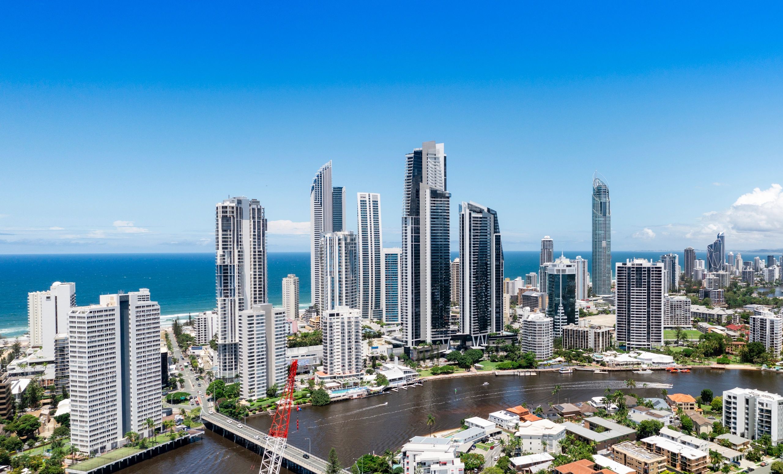 Surfers Paradise and Chevron Island panorama
