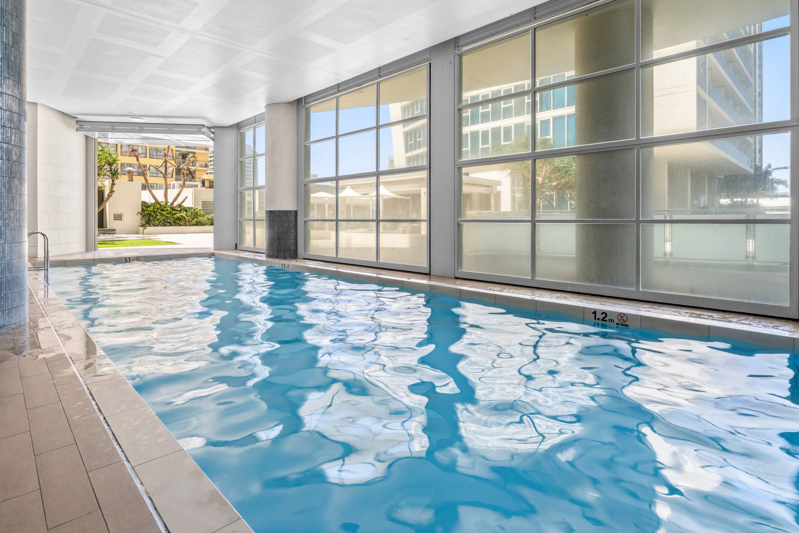 Indoor pool with natural light